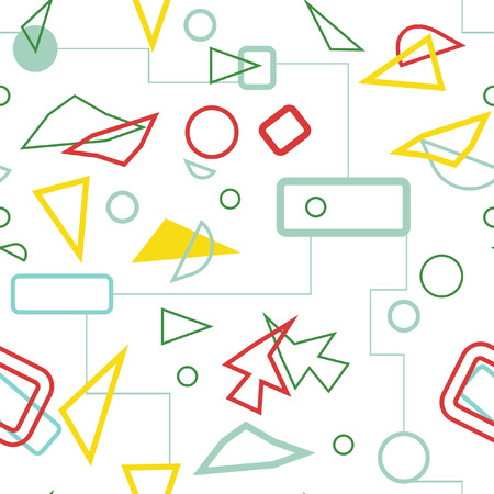Classic vector geometric stylish trendy colorful abstract pattern on a white background for printing on wallpaper, covers, packages, postcards, wrappers, for applications, web pages. EPS 8のイラスト素材