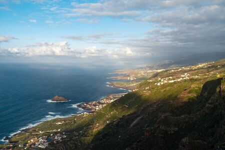 Coast of northern Tenerife, Canary Islands at sunsetの写真素材