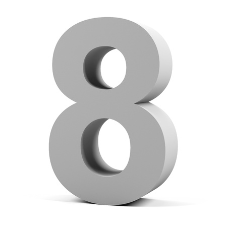 Number eight on a white background  