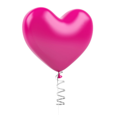 Heart balloons on a white backgroundの写真素材