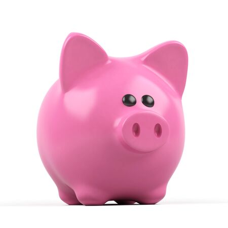 Piggy bank isolated on whiteの写真素材