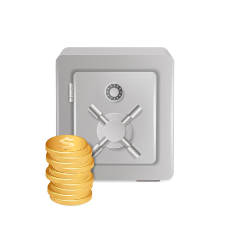 Vector safe with gold coins.のイラスト素材