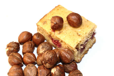 this cake is made with wild strawberry grown in the mountainsの写真素材