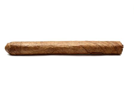 big cuban cigar isolated on white backgroundの写真素材