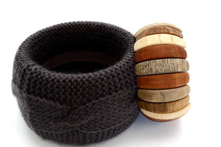two different types of bracelets over white backgroundの写真素材