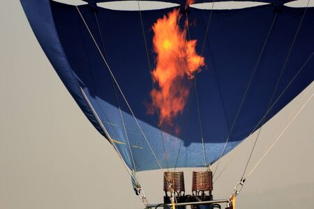 air-balloon engines burning to heat the airの写真素材