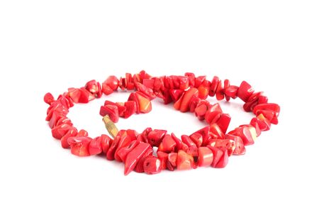 glamour jewel made from red coral over white backgroundの写真素材