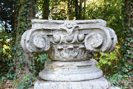 old ionic gorgerin in the Botanical Garden of Cluj Napocaの写真素材