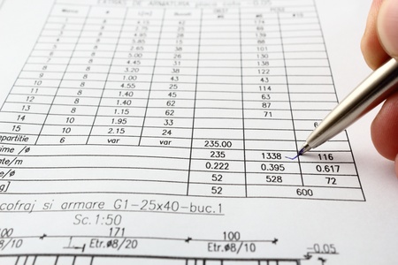 checking quantities for the house materialsの写真素材