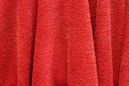 textured red hand towel cotton patternの写真素材
