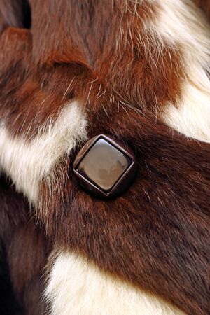detail on a coat made from animal furの写真素材