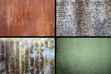 collection of rusty textures, different colors and patternsの写真素材