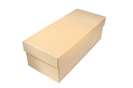 beige carton box isolated over white background