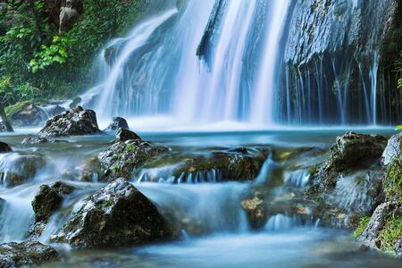 water flowing over the rocks in Vadu Crisului, Romania