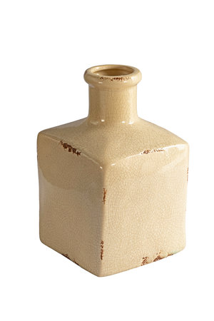 vintage ceramic vase isolated over white background, object ready for your designの写真素材