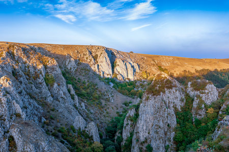 Tureni gorges at sunset, a beautiful natural protected area in Apuseni mountainsの写真素材