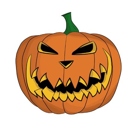 Isolated jack-o'-lantern carved from pumpkin for Halloween.のイラスト素材