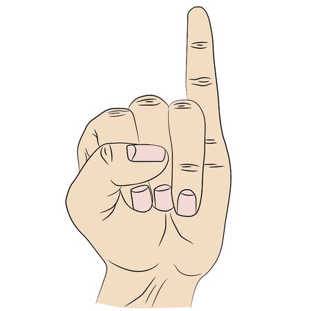 Isolated little finger of human hand raised up in gesture of promise.のイラスト素材