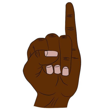 Isolated little finger of human hand raised up in gesture of promise.のイラスト素材