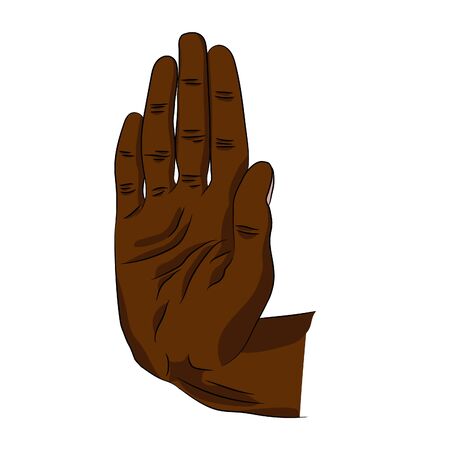 Isolated palm of the hand that shows sign stop or greetings.のイラスト素材
