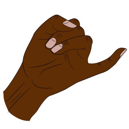 Isolated little finger of human hand raised up in gesture of promise.のイラスト素材