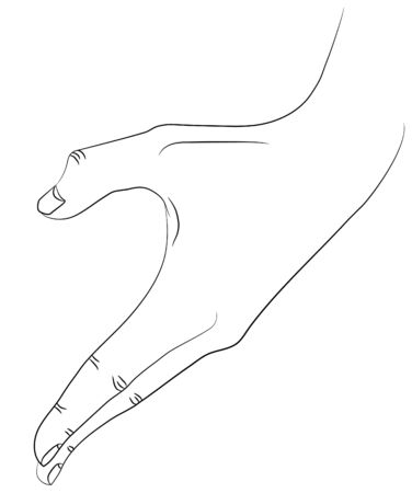 Isolated silhouette of the hand fingers that shows shape oh half heartのイラスト素材