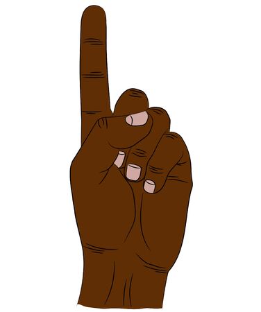Isolated index finger raised up. Palm of the human hand.のイラスト素材
