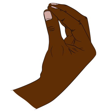 Isolated white thumb of the hand that shows italian gesture of wtf or what do you want from meのイラスト素材