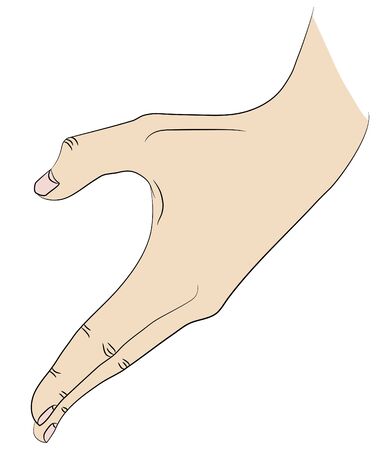 Isolated hand fingers that shows shape oh half heart.のイラスト素材