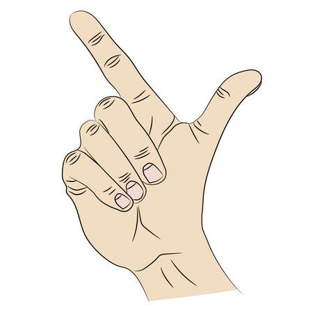 Isolated white hand that shows somewhere with an index finger.のイラスト素材