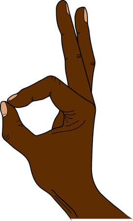 Isolated palm with fingers that shows sign ok.のイラスト素材