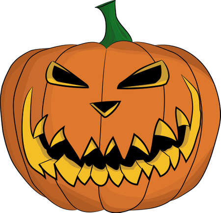 Vector of isolated orange Halloween pumpkin Jack Pumpkinhead.のイラスト素材