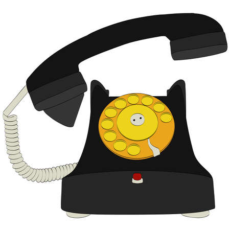 isolated illustration of an old vintage telephon with handsetのイラスト素材
