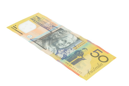 Australian currency isolated on whiteの写真素材