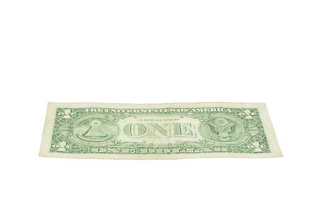 One dollar United states currency on whiteの写真素材