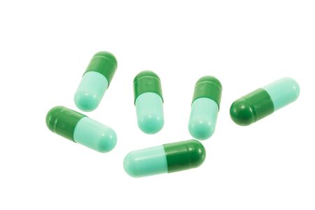 pills isolated on white backgroundの写真素材