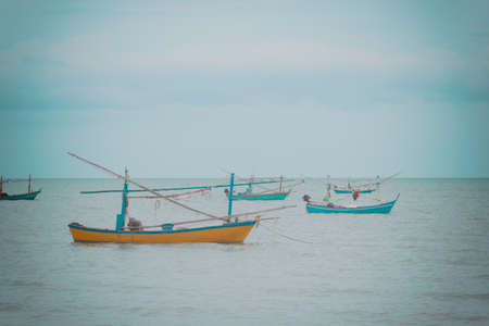 sea fishing boat,retro styledの写真素材