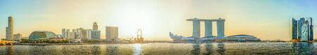Singapore panorama skyline view at Marina bay.のeditorial素材