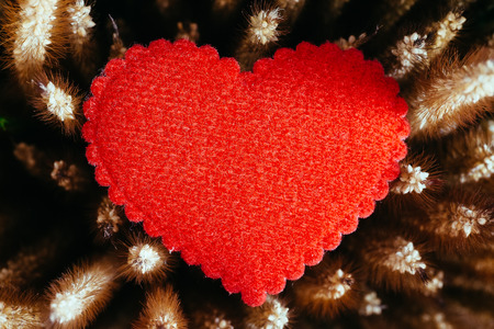 Valentines Day background with red hearts, vintage color.