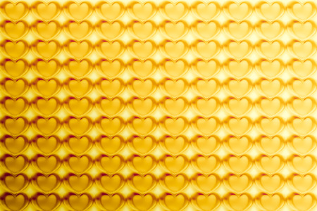 Abstract Hearts Pattern Background in yellow - pastel and vintageの写真素材