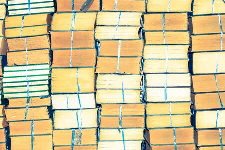 Stack of old books, abstract pattern for vintage backgroundの写真素材