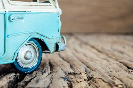 toy car in vintage color tone, travel concept