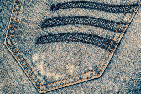 jeans texture background, back pocket detailの写真素材