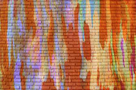 Graffiti brick wall, colorful painted background.の写真素材