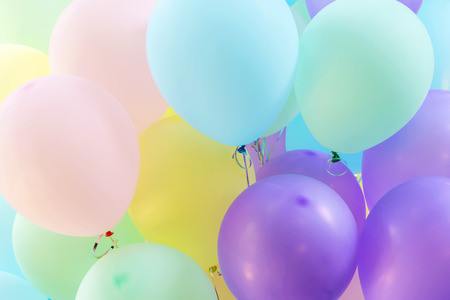 Abstract background from multicolor of balloons pattern. Holiday and festival party backdrop concept.の写真素材