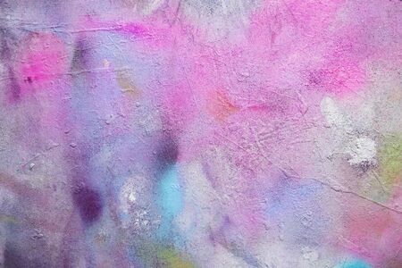 Abstract background from colorful water color painted on old concrete wall.の写真素材