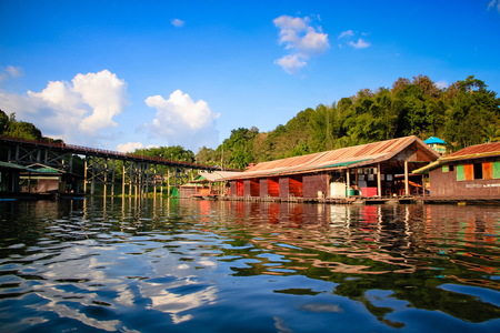 Raft at Sangkhla buri, Thailand.の写真素材