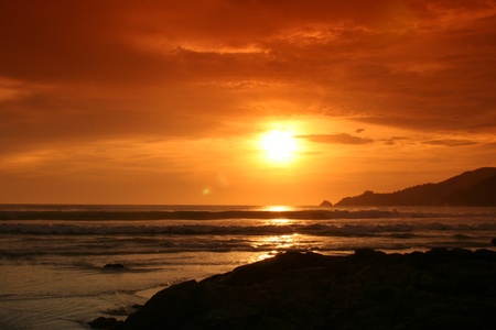 Evening at Patong Beach, Phuket Thailandの写真素材