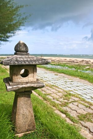 Lamp on the beachの写真素材