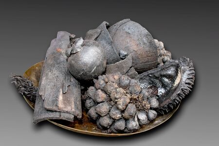 Charcoal made from fruitの写真素材